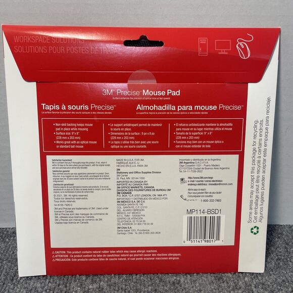 3M Precise Mouse Pad Enhances the Precision of Optical Mice , Non-SkidFoam Back - Picture 5 of 5